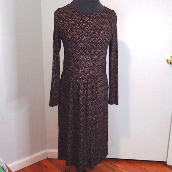 BODEN Abigail Jersey Dress Black Confetti Print Size 12L - Picture 3 of 9